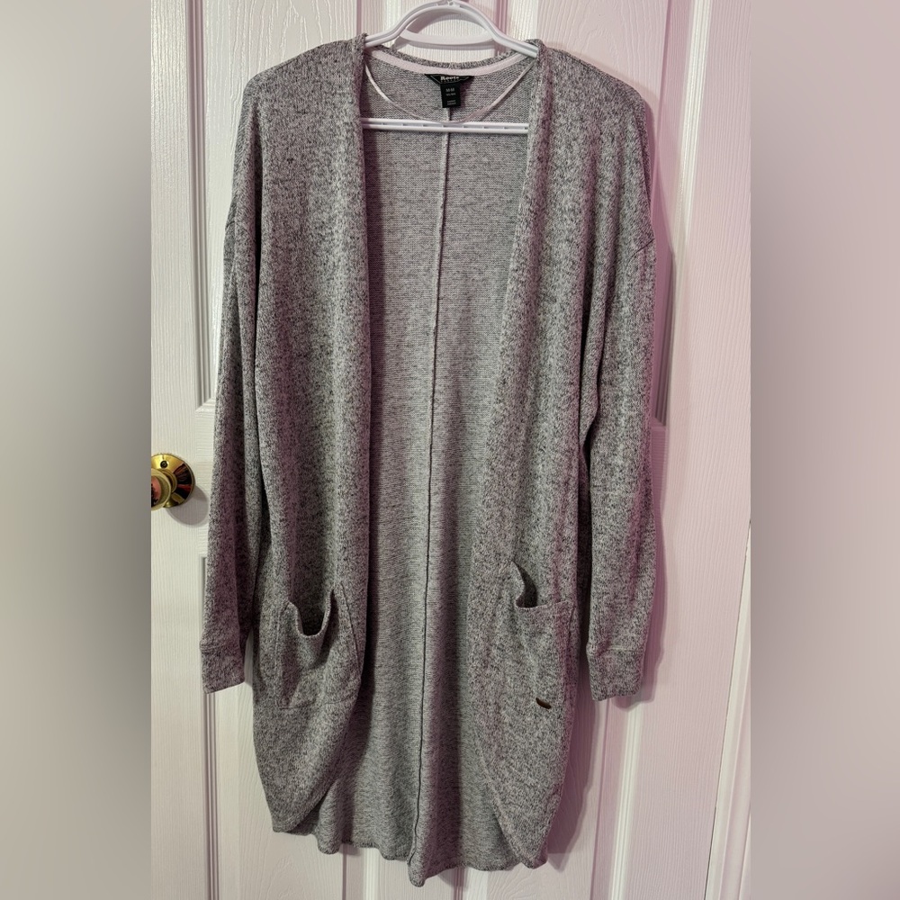Roots Heather Gray Open-Front Women's Cardigan